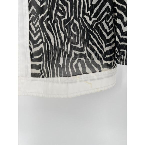 Jackets Galore Vintage Jacket Womens Small Black White Sheer Striped Zebra Zip - Picture 5 of 16